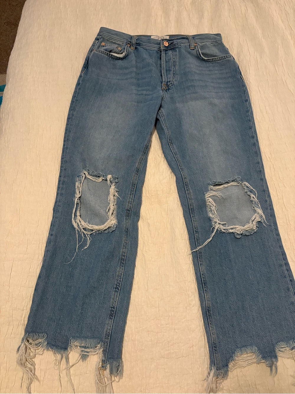 Free People Jeans size 28 Distressed Straight Leg